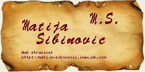 Matija Sibinović vizit kartica